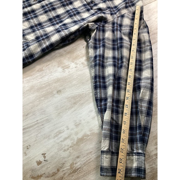Carhartt Navy Plaid Long Sleeve Button Down Men's 3XL - Picture 8 of 8